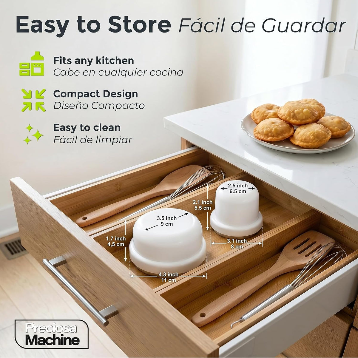 Preciosa Machine PP02 Cortador De Pastelitos Acero Inoxidable Pack de 2